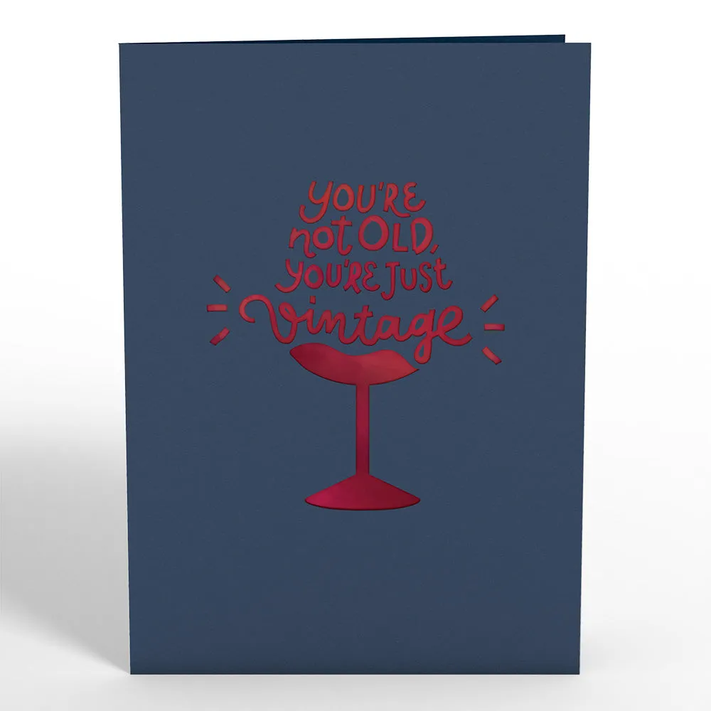 Vintage Wine Birthday Pop-Up Card