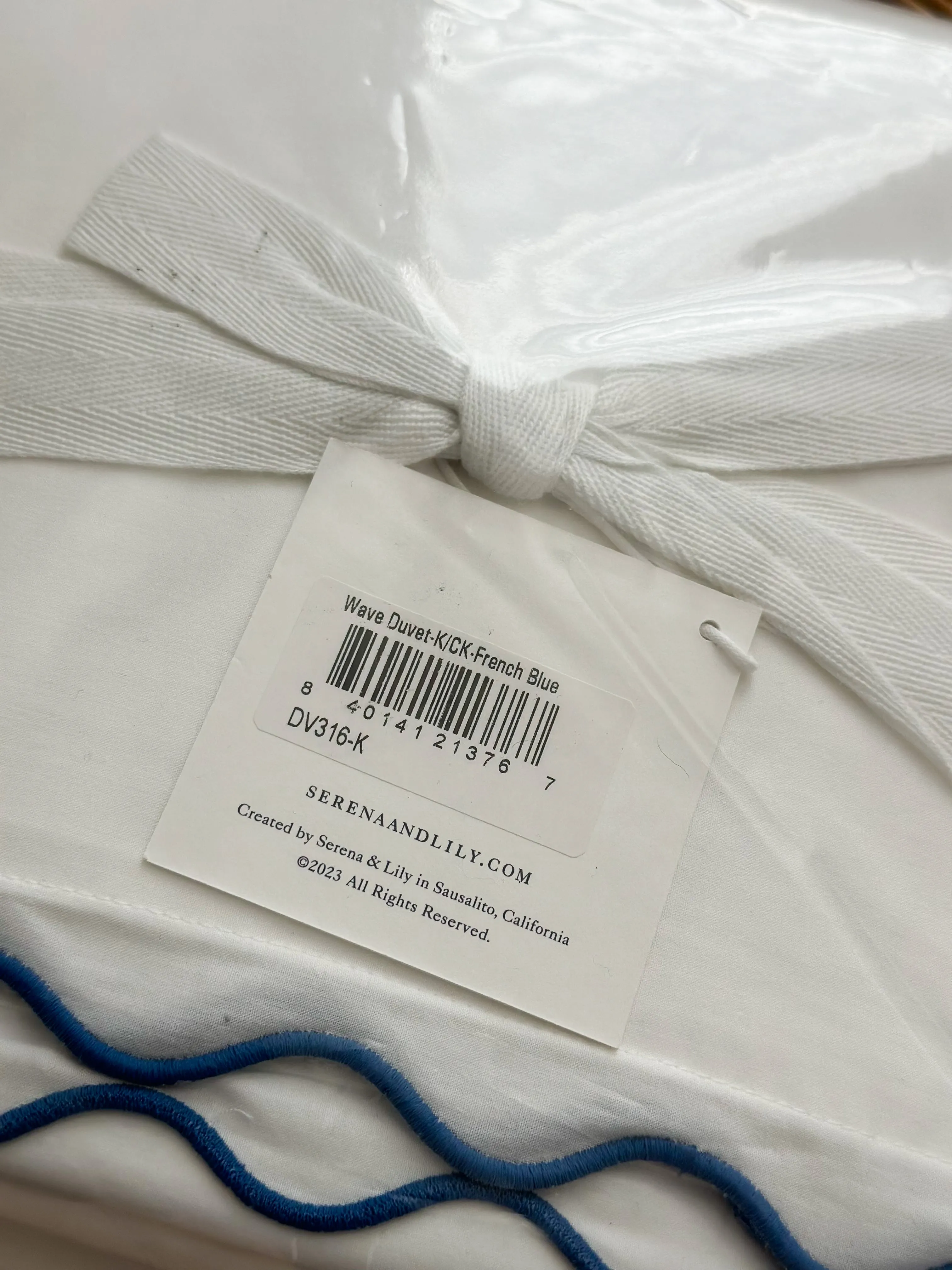 Wave Duvet Cover (K/CK)-French Blue