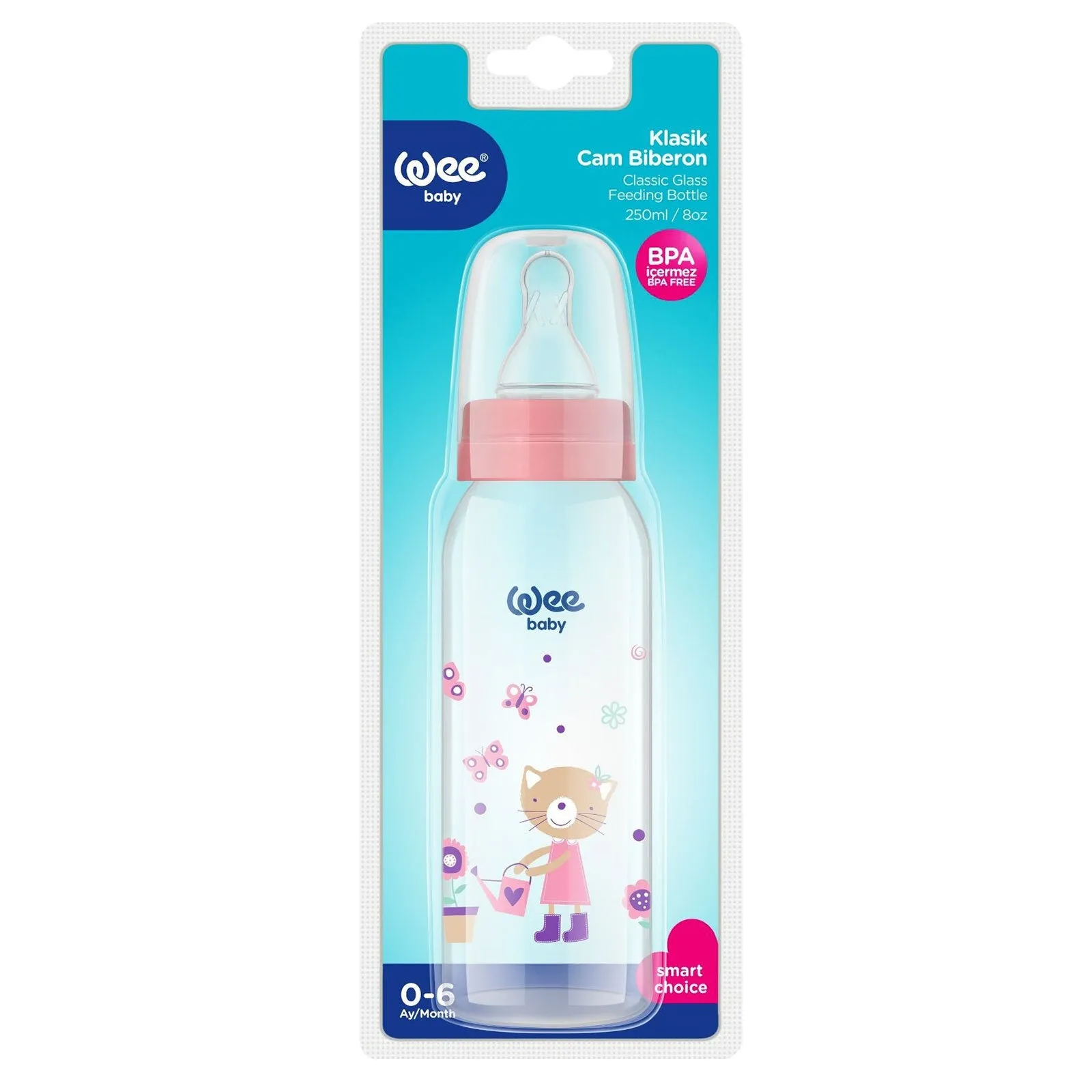 Wee Baby Glass Feeding Bottle 250ml