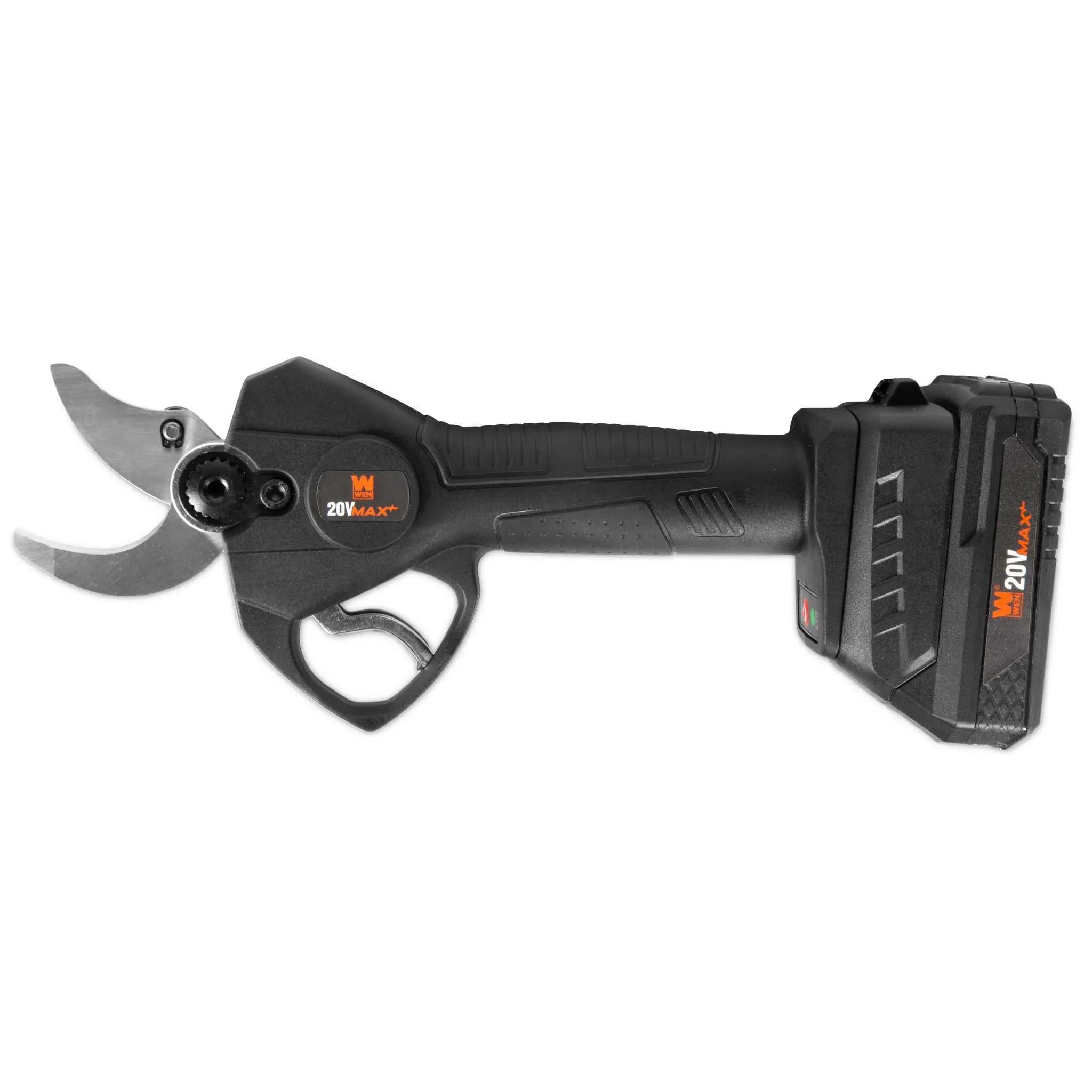 WEN 20731 20V Max Brushless Cordless 1-3/16-Inch Pruning Shears with 2.0Ah Battery and Charger