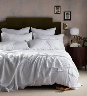 White 100% Linen Duvet Cover