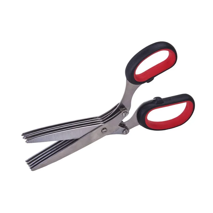 Winco KS-05 7" Stainless Steel 5-Layer Blade Herb Shears