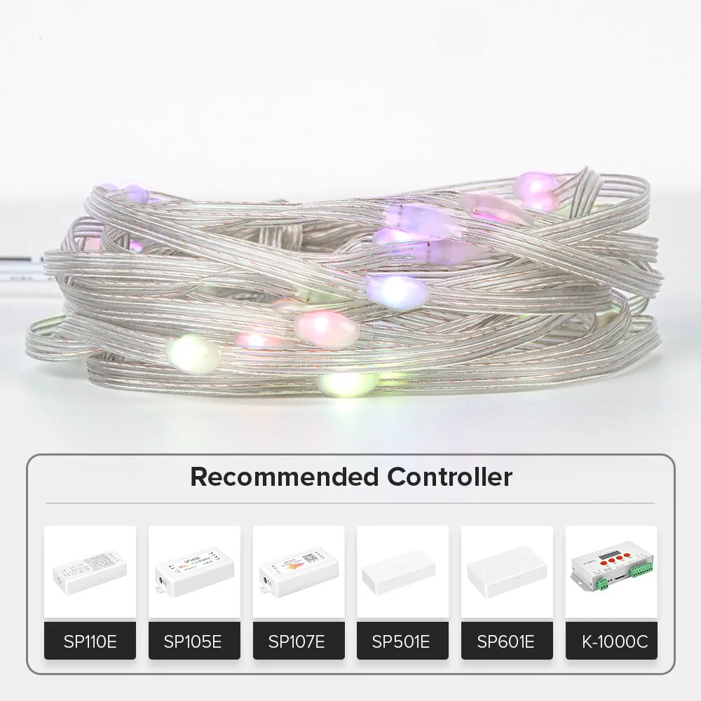 WS2812B LED String BT Music Control for Party Christmas Lights Decoration Room Birthday Decor Led Light Outdoor Waterproof IP67 DC5V