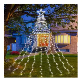 XUNXMAS Christmas String Lights Outdoor Decoration 317 LED Star Fairy String Lights 8 Modes & Waterproof for Party Wedding Patio Yard New Year Holiday Indoor Outdoor Cool White