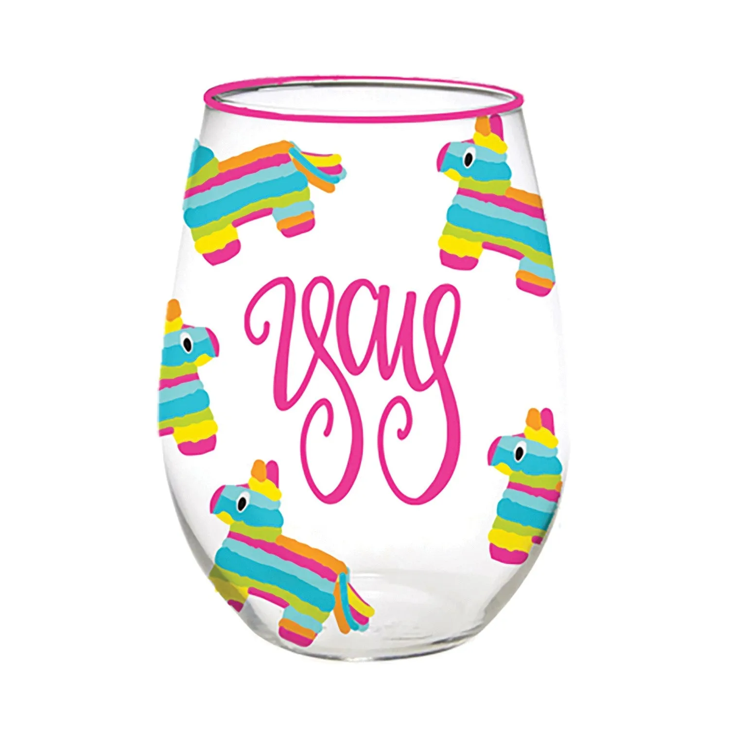 'Yay' Pinata Wine Glass