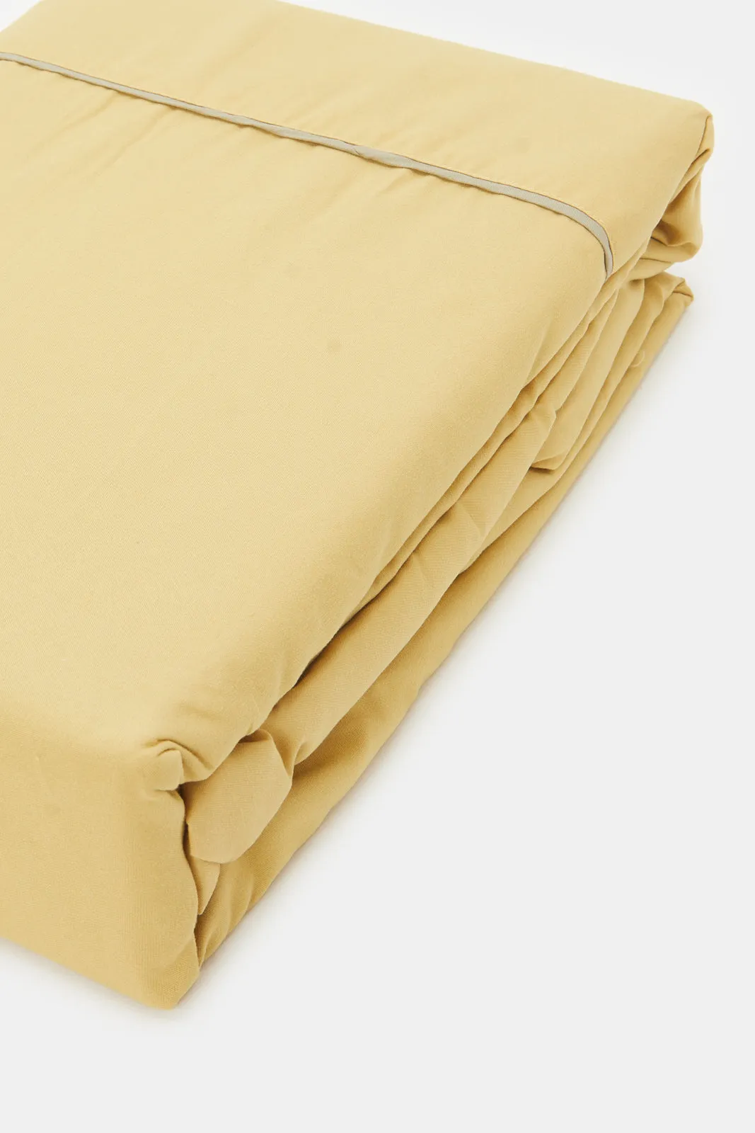 Yellow And Beige Reversible 3-Piece Duvet Cover Set (King Size)