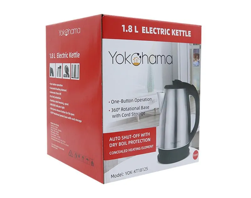 YOKOHAMA 1.8L Stainless Steel Electric Kettle YOK-KT18125