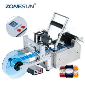 ZONESUN Labeling Machine for Transparent Sticker With Date Printer Printing Labeling Machine